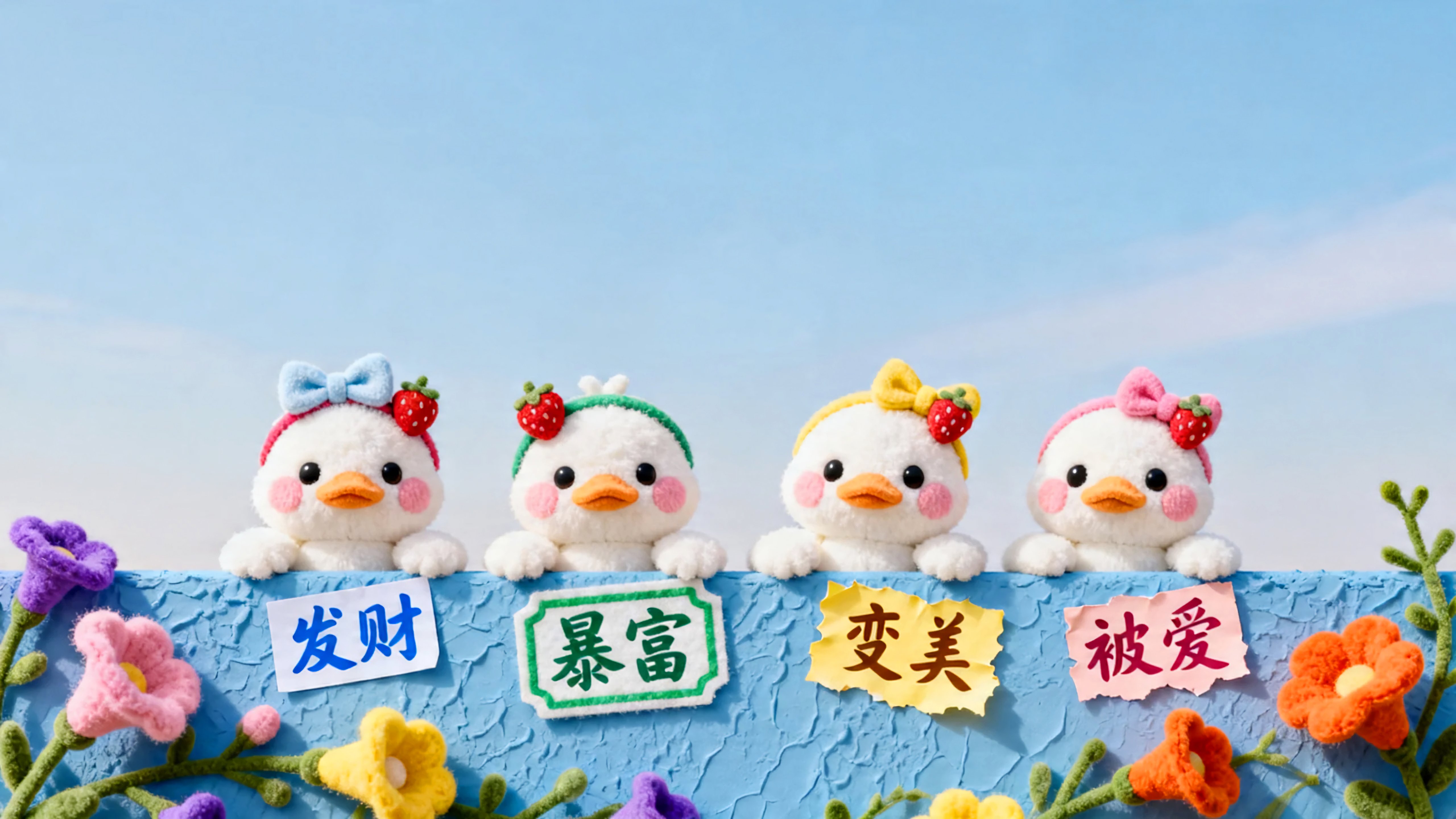 可爱鸭子发财暴富