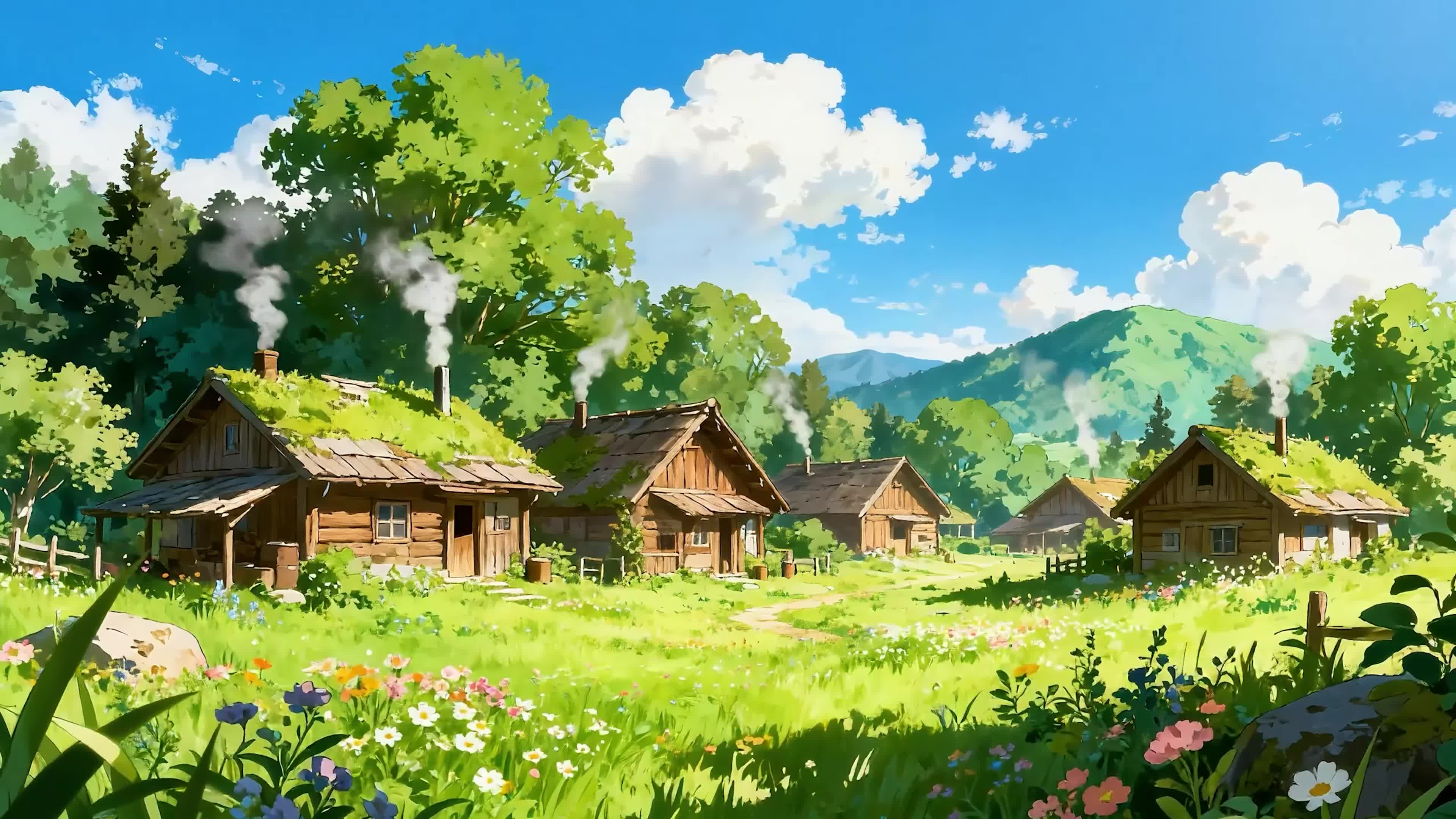白云花草树木