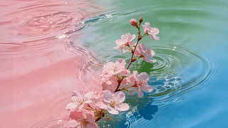 水中桃花