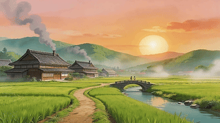夕阳下的风景