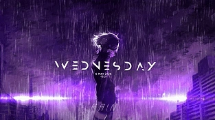 动漫女孩-雨-猫耳-紫色-4K 动态壁纸 | 作者：LuEl