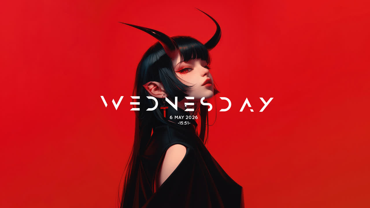 动漫女孩-恶魔角-魔鬼-4K