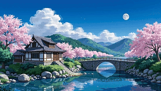 樱花乡村山水