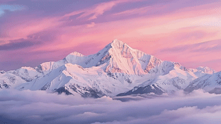 夕阳下的山