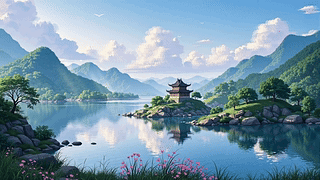 湖畔美景