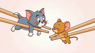 可爱猫和老鼠