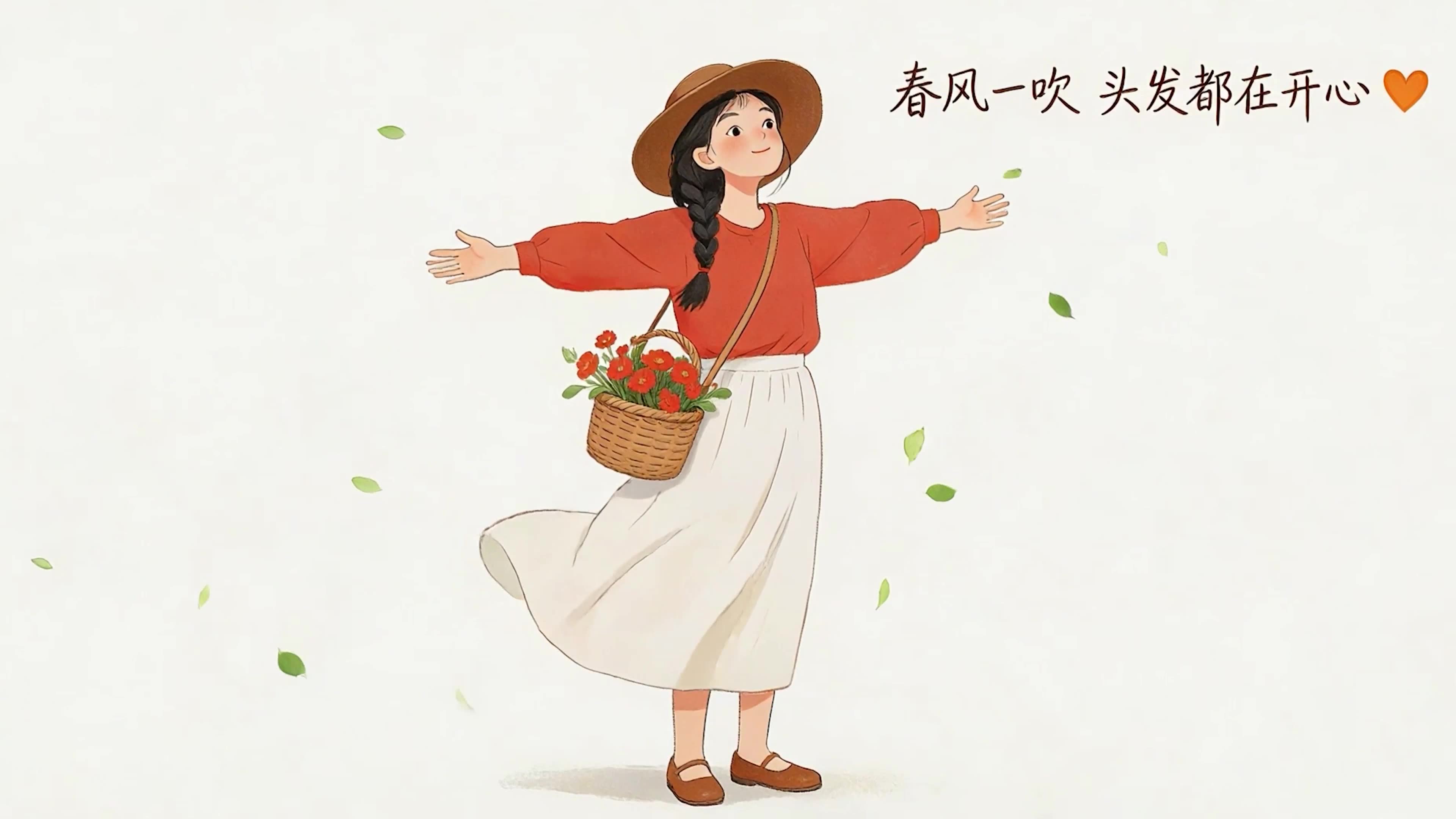 春风一吹头发在开心