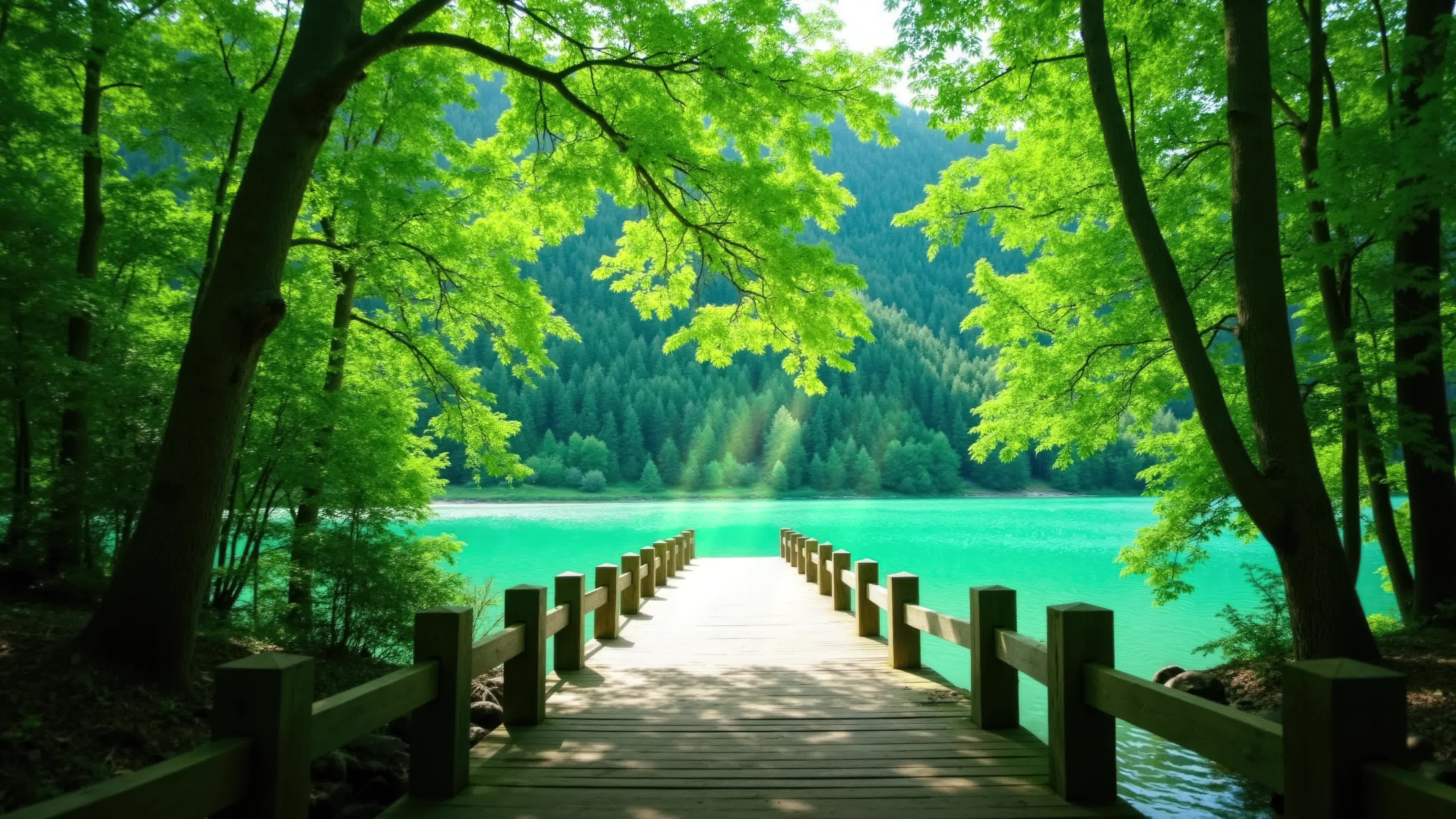 护眼湖景