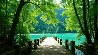 护眼湖景