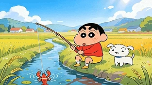 可爱蜡笔小新童趣乡村 动态壁纸 | 作者：好看壁纸