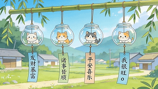 喵呜~打工人好运桌面