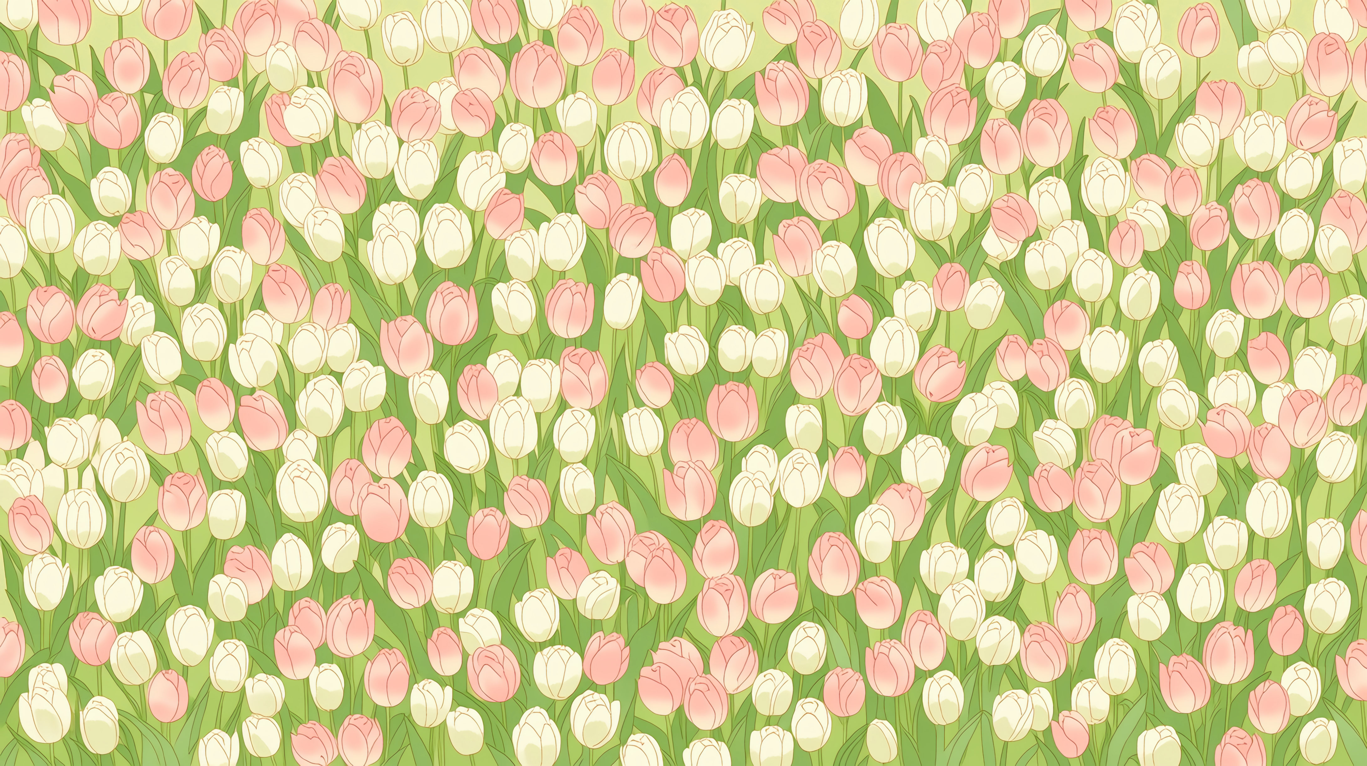唯美的郁金香插画