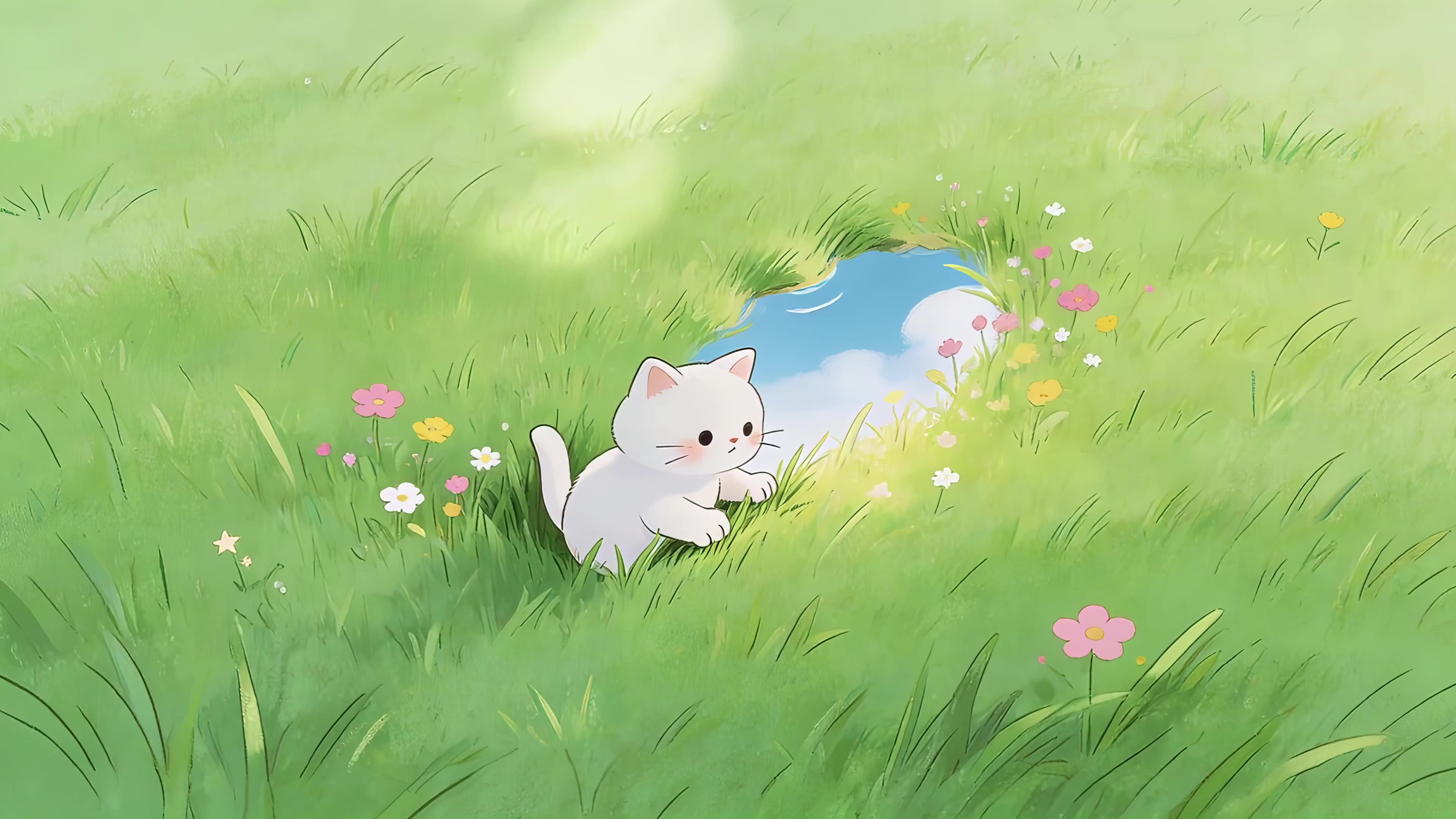 草地上的猫咪