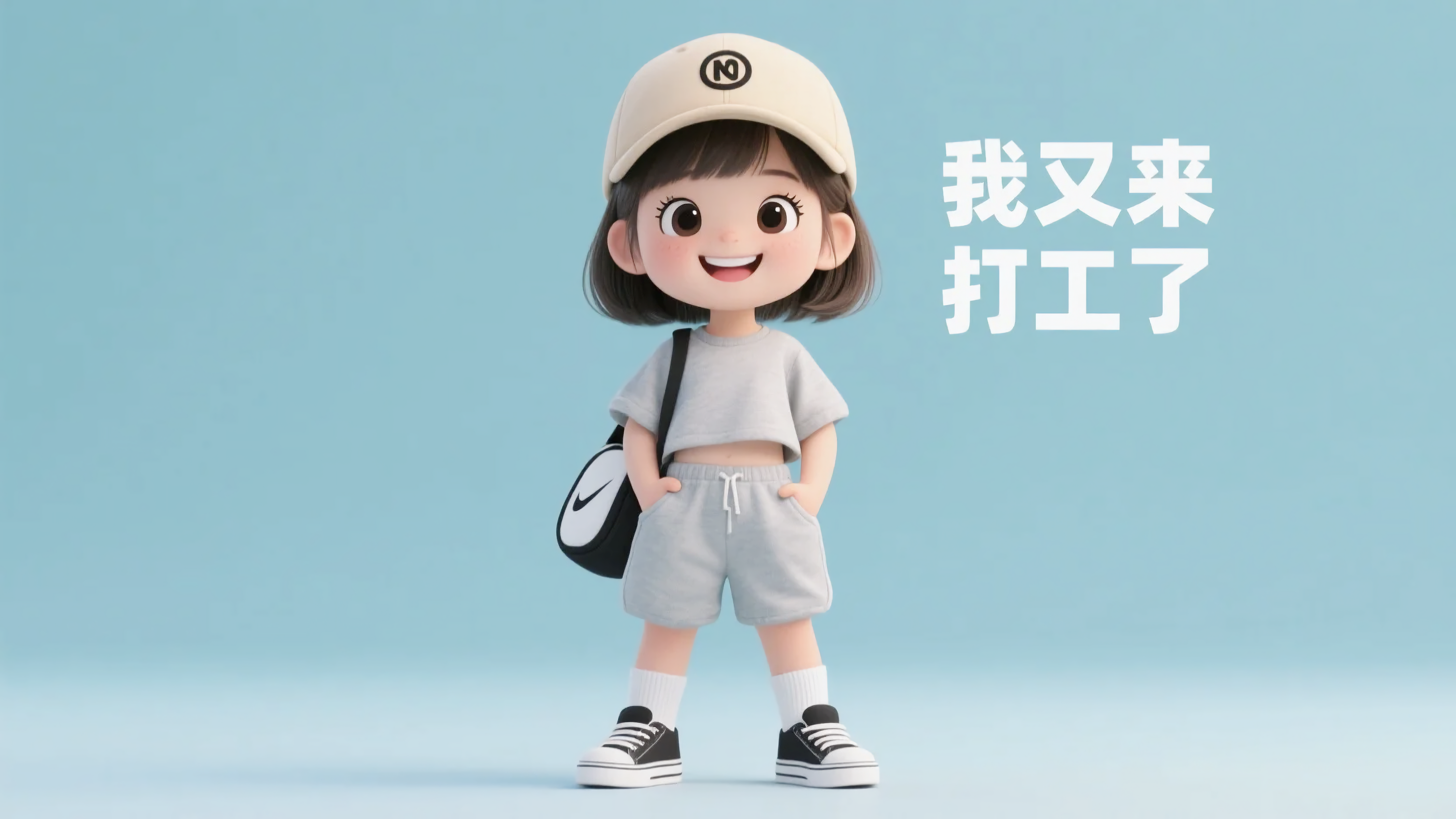 可爱女孩又来打工了