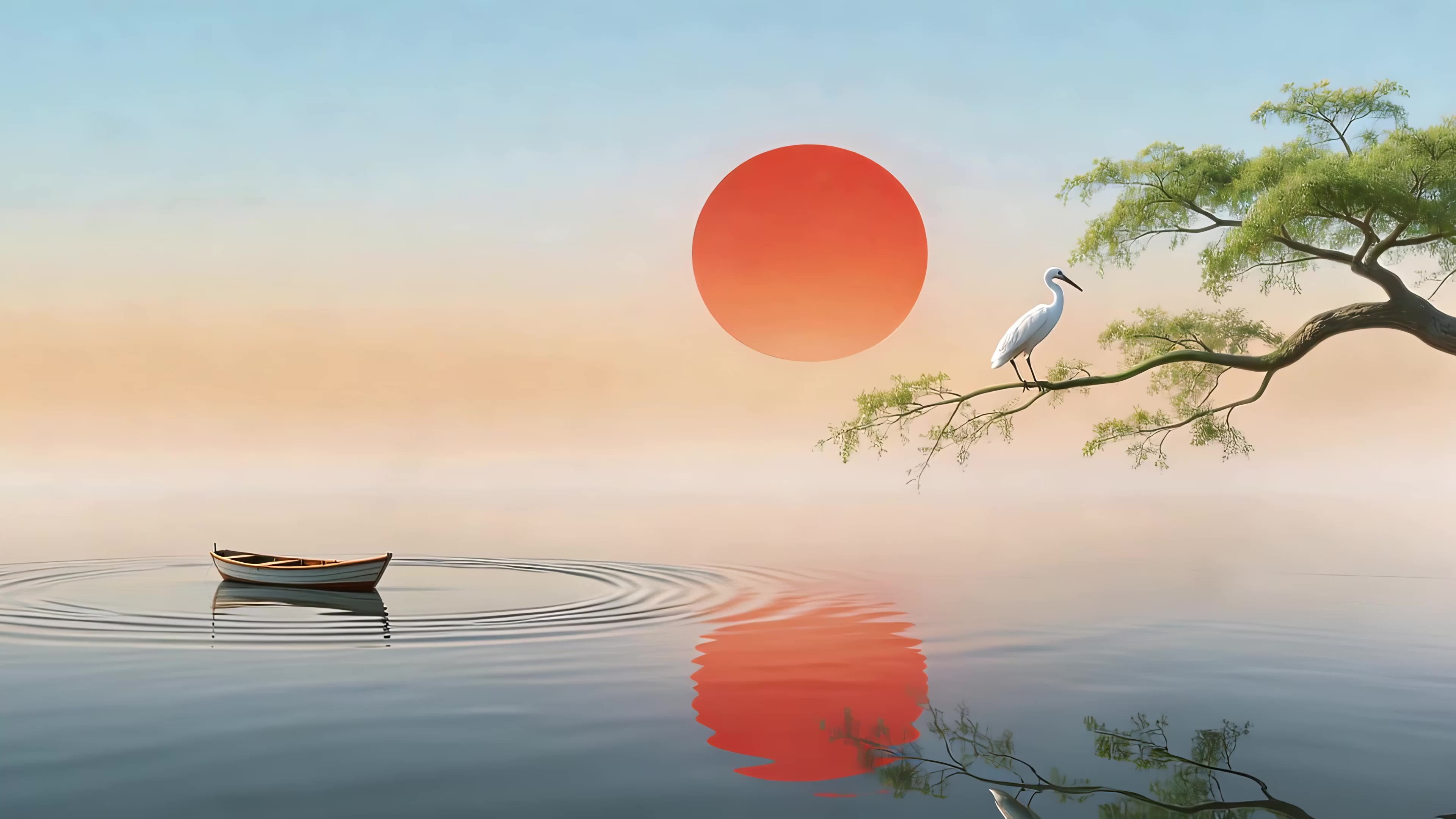 水上夕阳