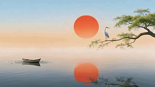 水上夕阳