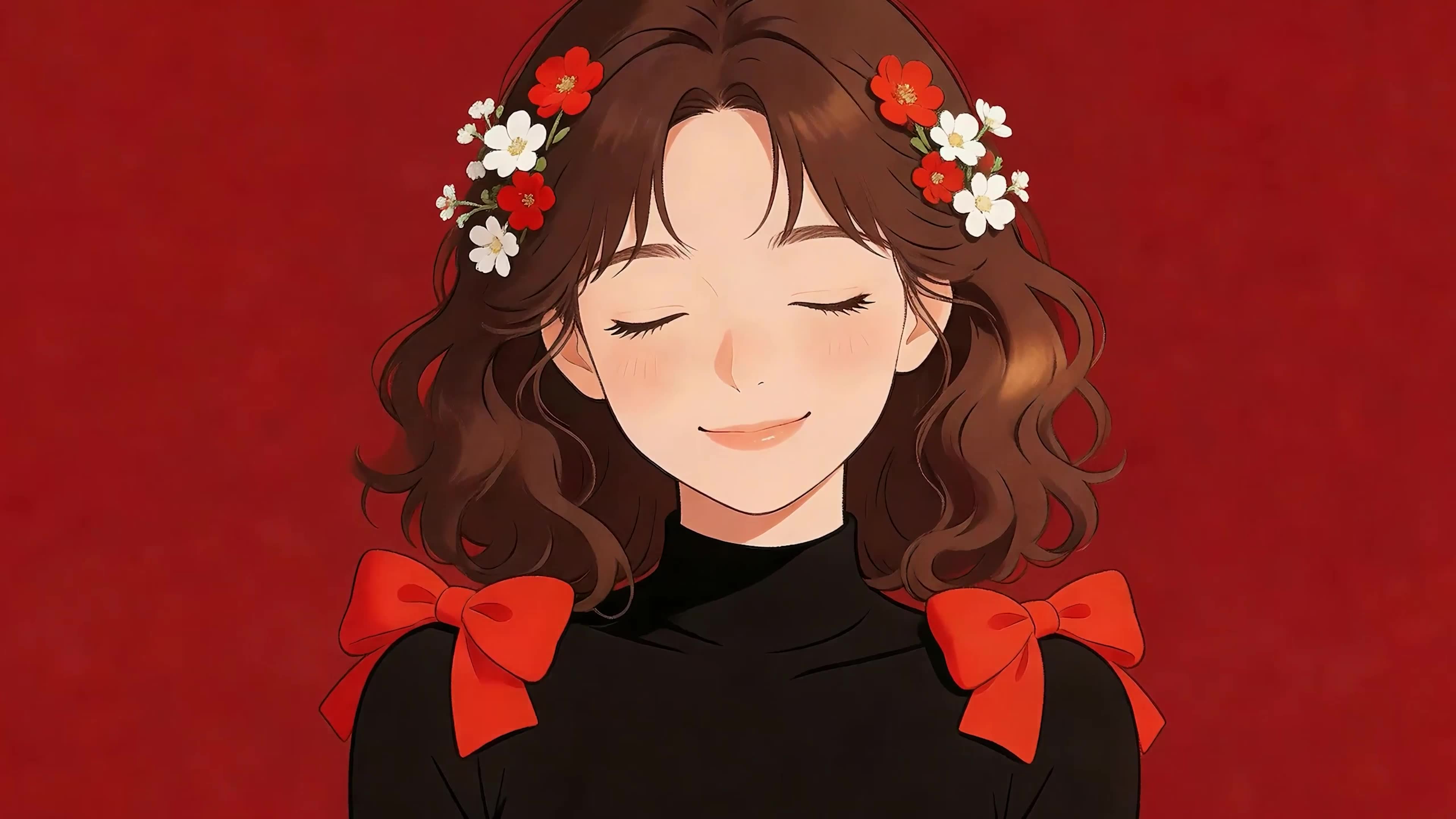 红蝴蝶结女孩