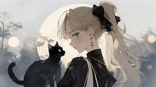 女孩和猫咪