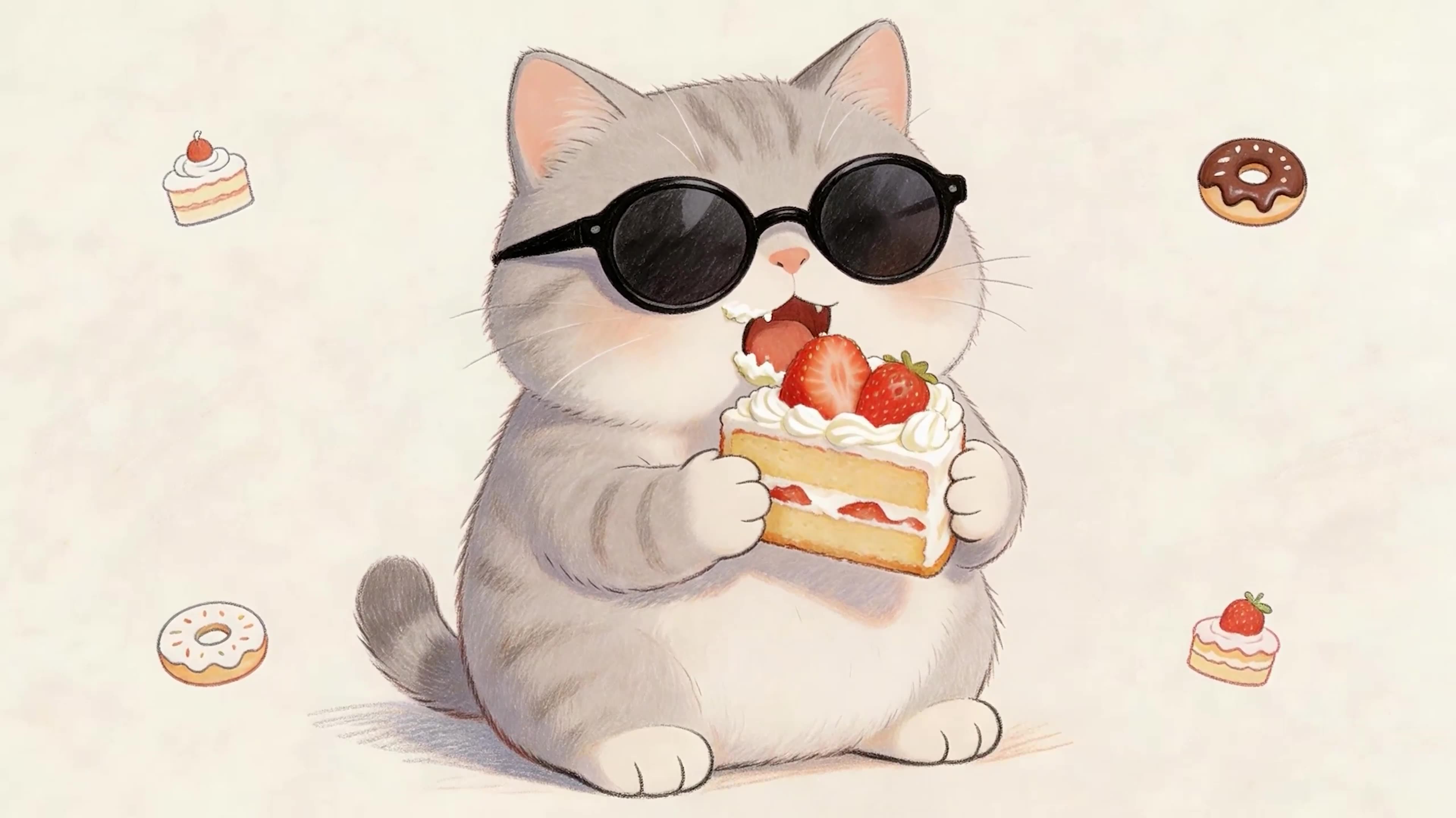 吃蛋糕猫咪