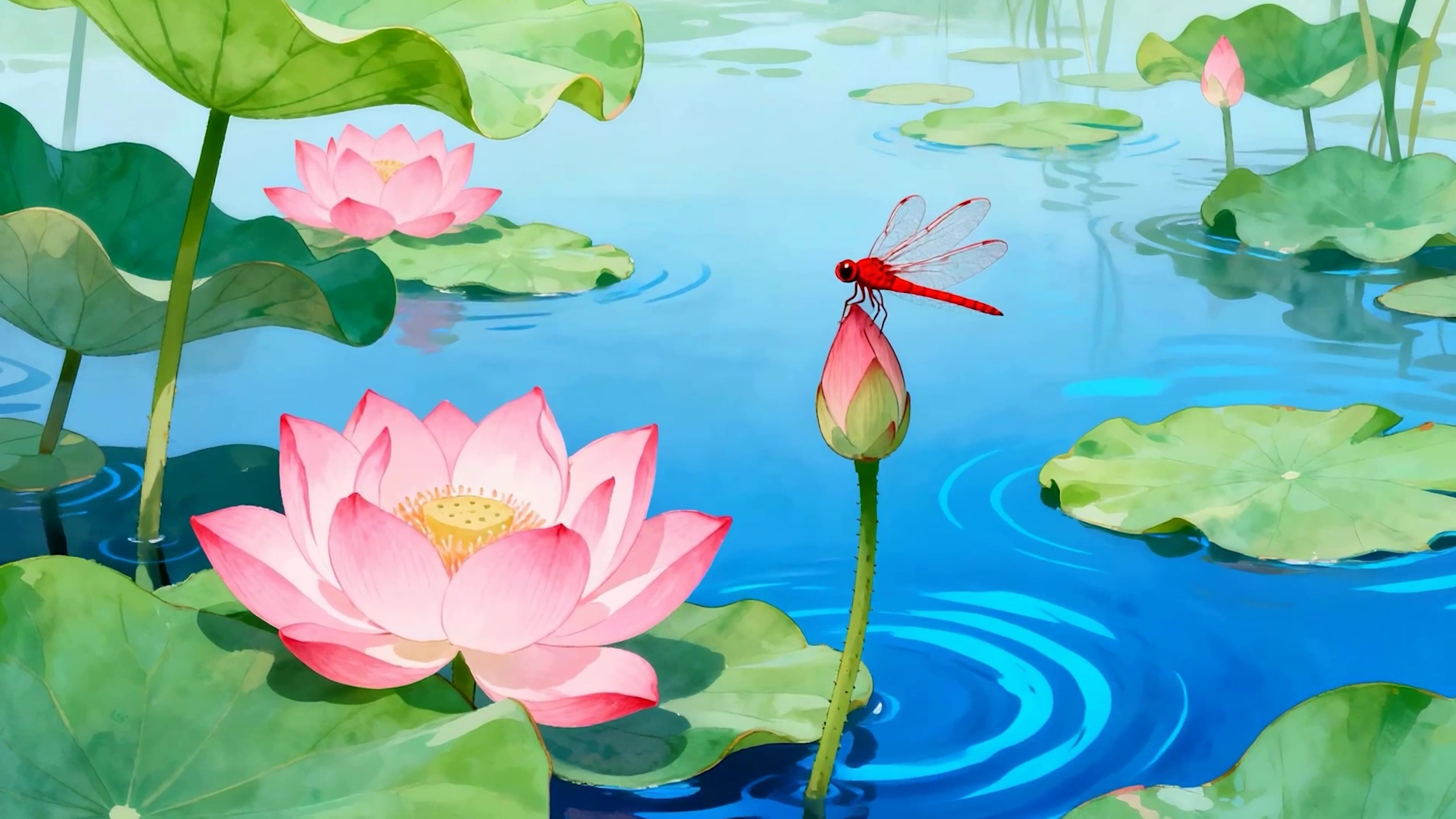 夏天池塘蜻蜓