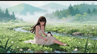 风过溪岸，猫与我