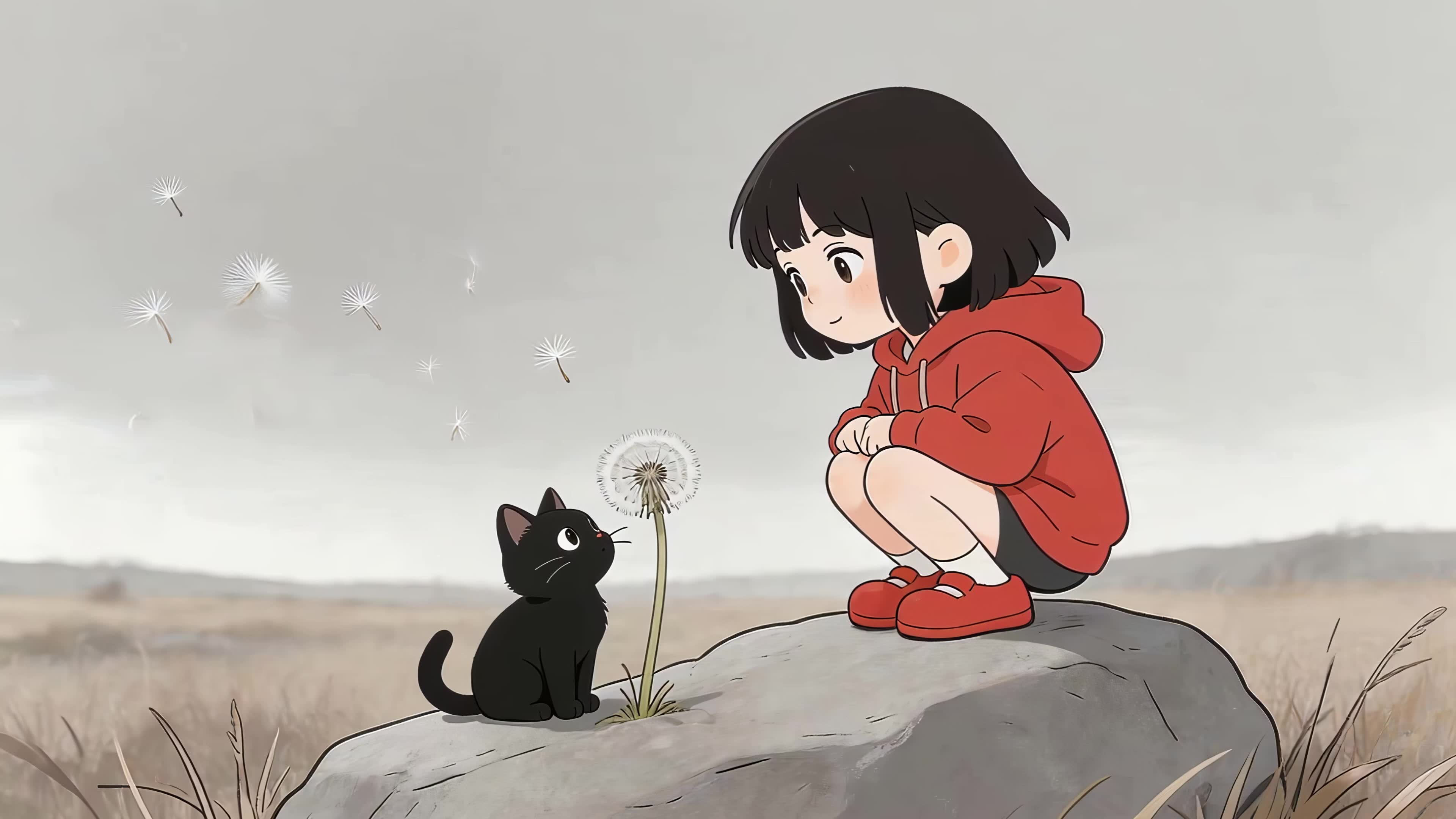 女孩和猫咪