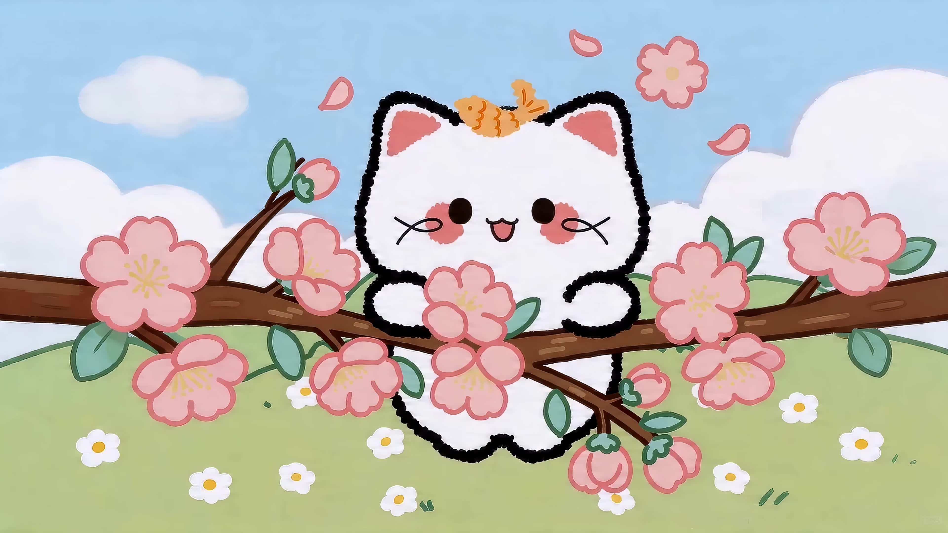 鲜花小猫