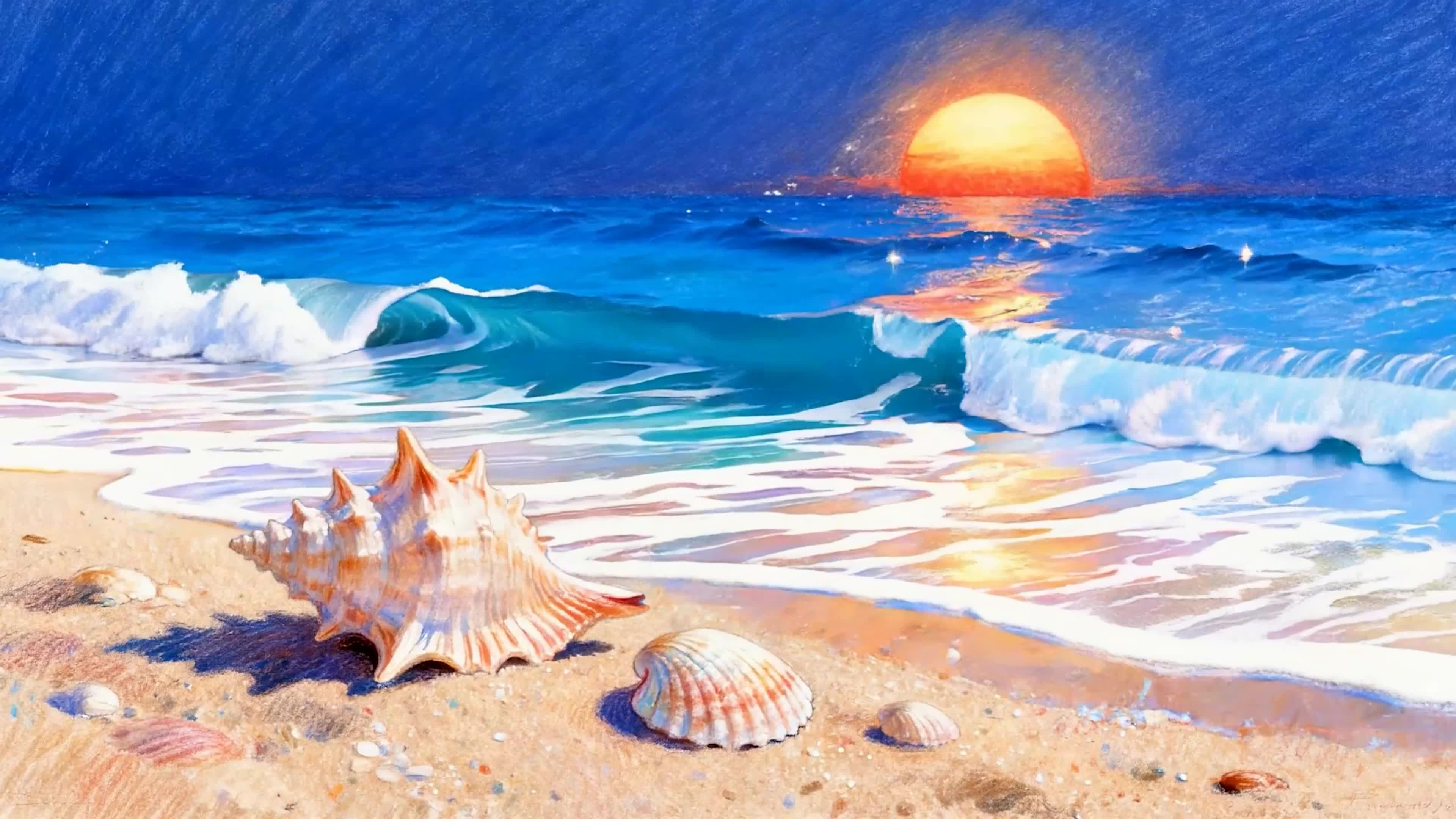 夕阳海景