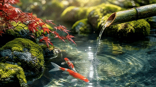 禅意竹管流水