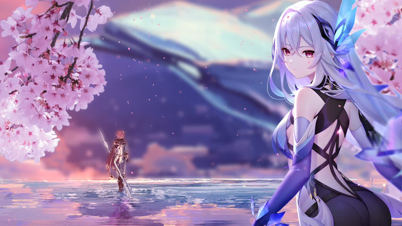 Skirk 原神 樱花 音频响应 4k