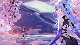 Skirk 原神 樱花 音频响应 4k