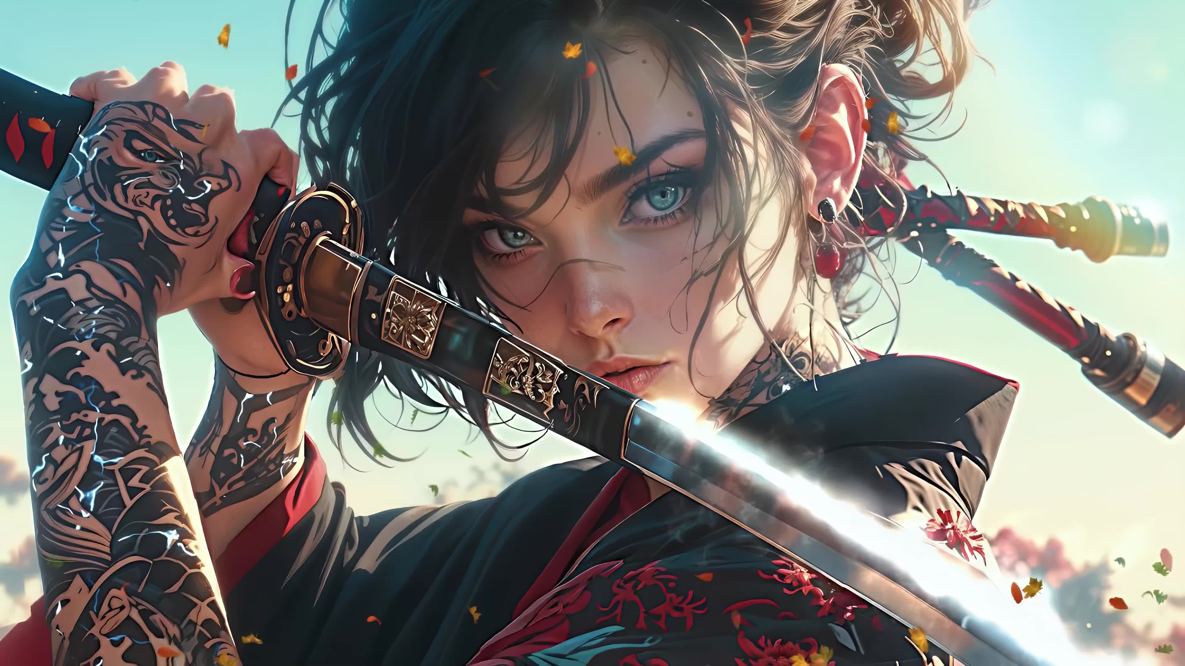 女孩 武士刀