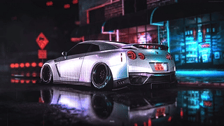 雨夜中的日产GTR R35