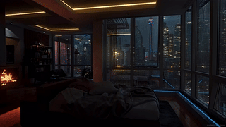 雨天城市景观 4K