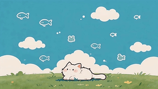 蓝天下的猫咪