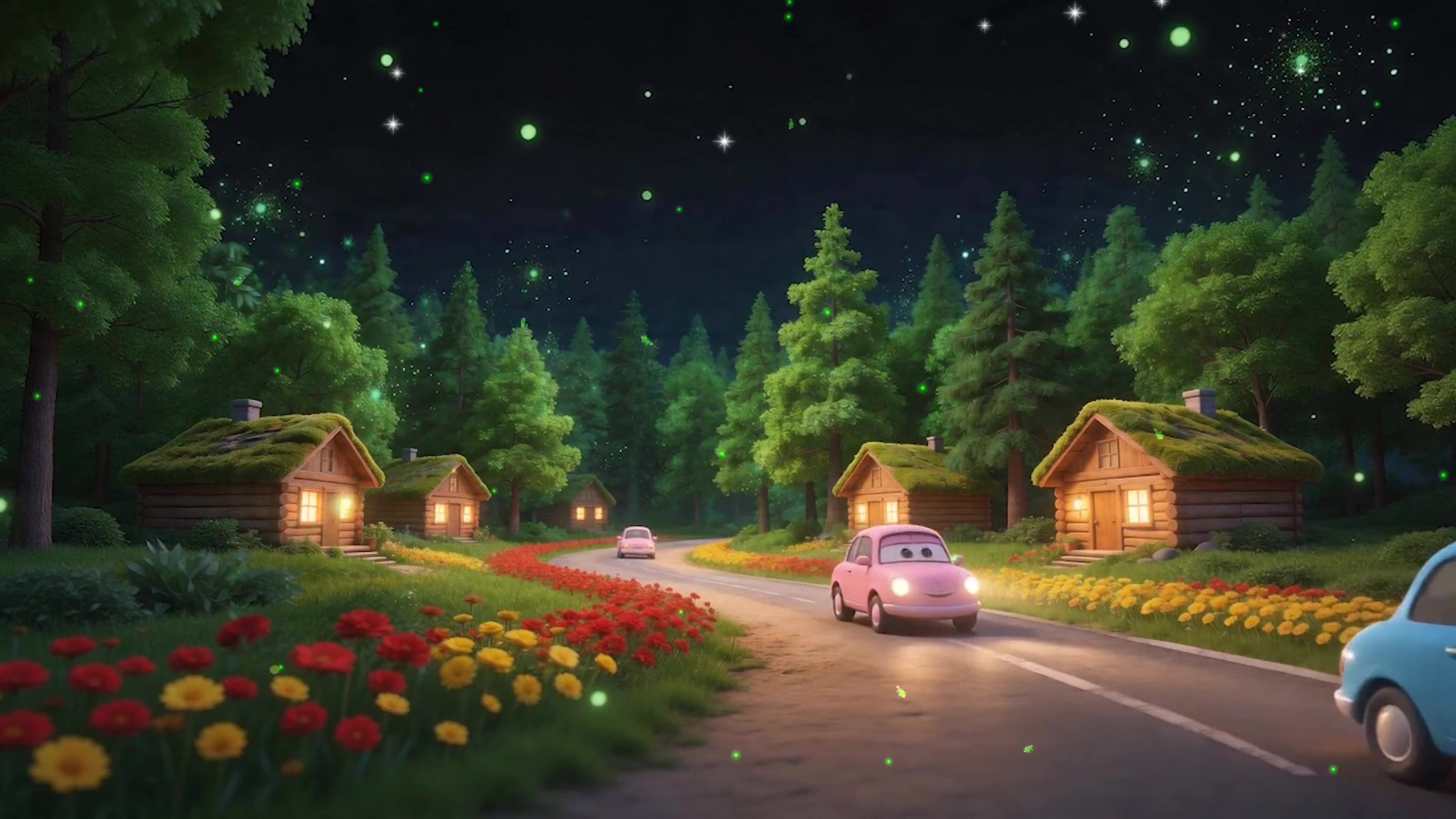 夜景树木