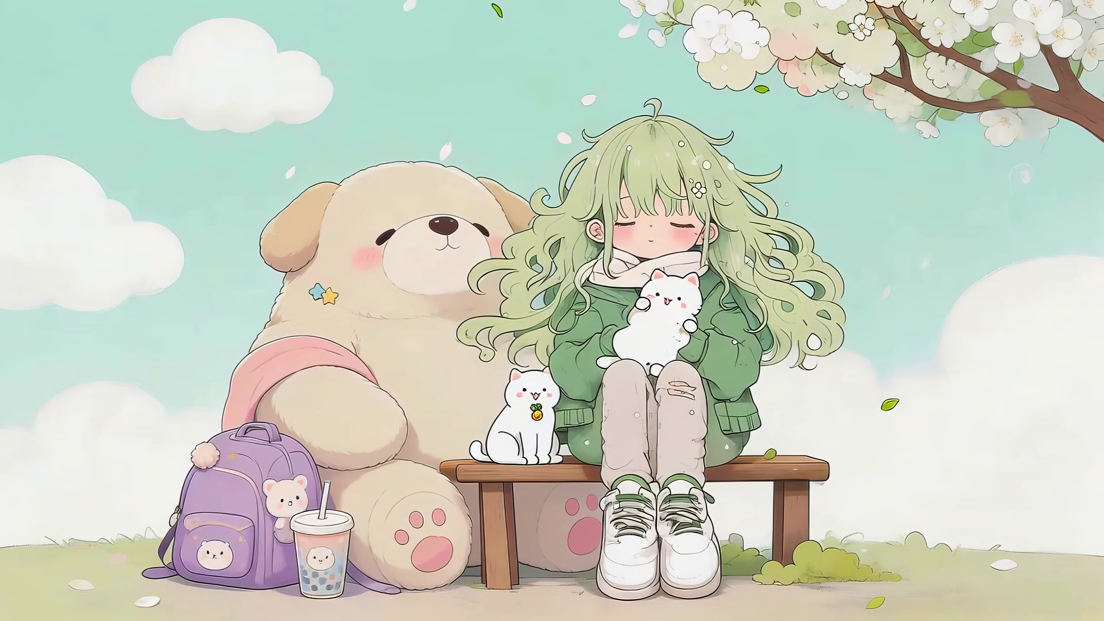 女孩和她的宠物