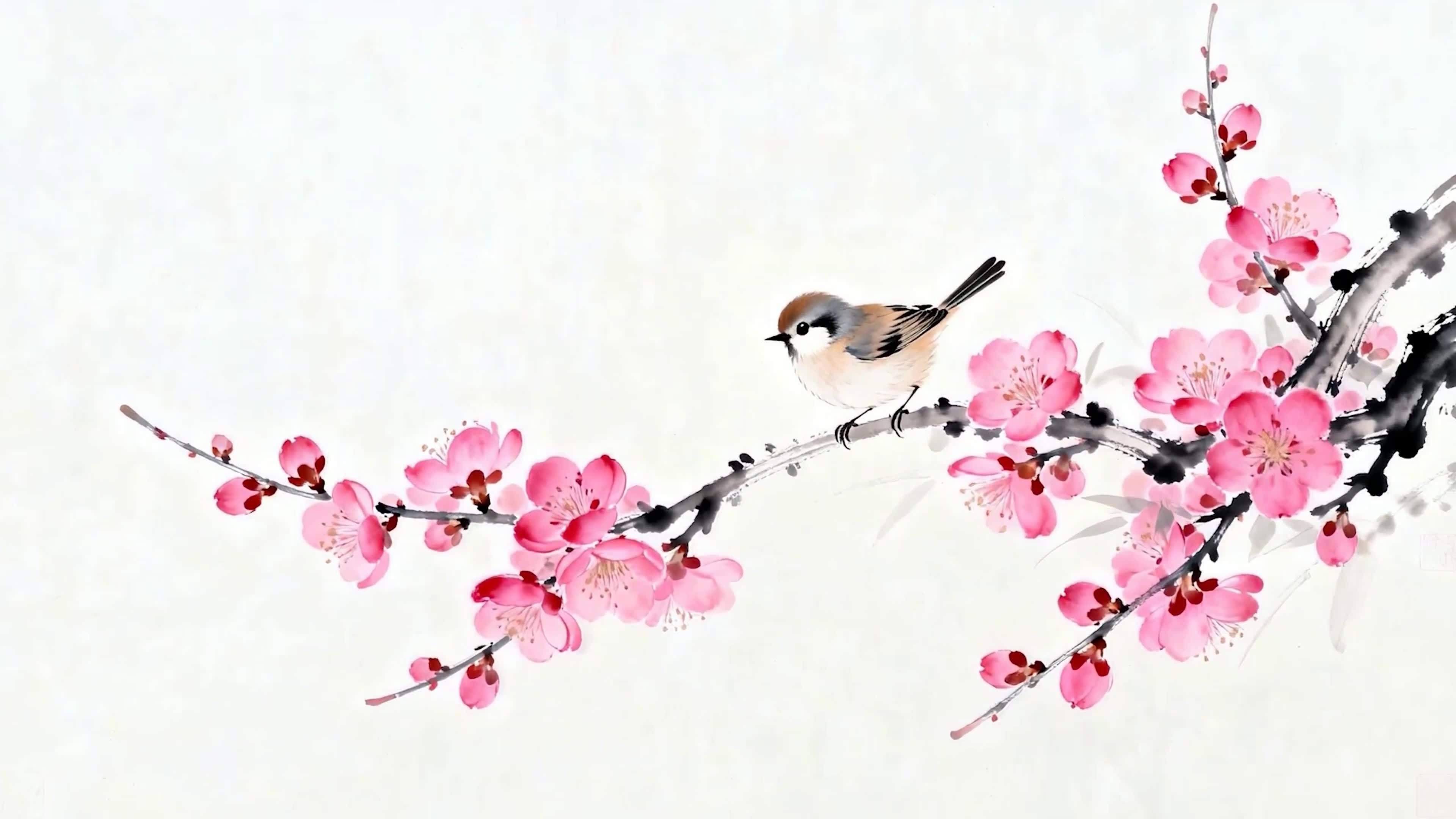 小鸟站着树枝