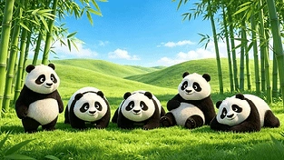 竹林萌趣 动态壁纸 | 作者：金爵万象