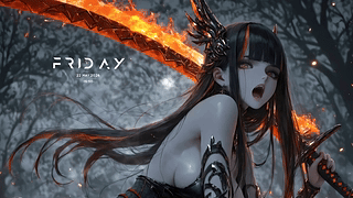 动漫女孩-剑-奇幻-战士