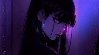 紫色眼睛的动漫女孩