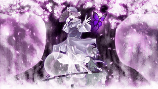 東方Project Youmu and Yuyuko Under Cherry Blossoms