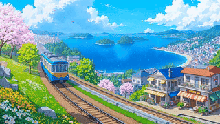 夏日海边小镇