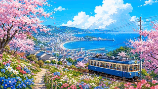 唯美夏天海景小镇