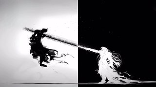武士 黑白