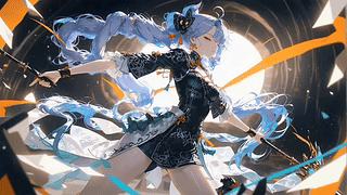 蓝发战舞少女