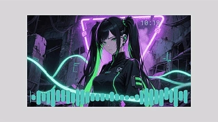 赛博双马尾少女・音乐互动壁纸 动态壁纸 | 作者：拙图