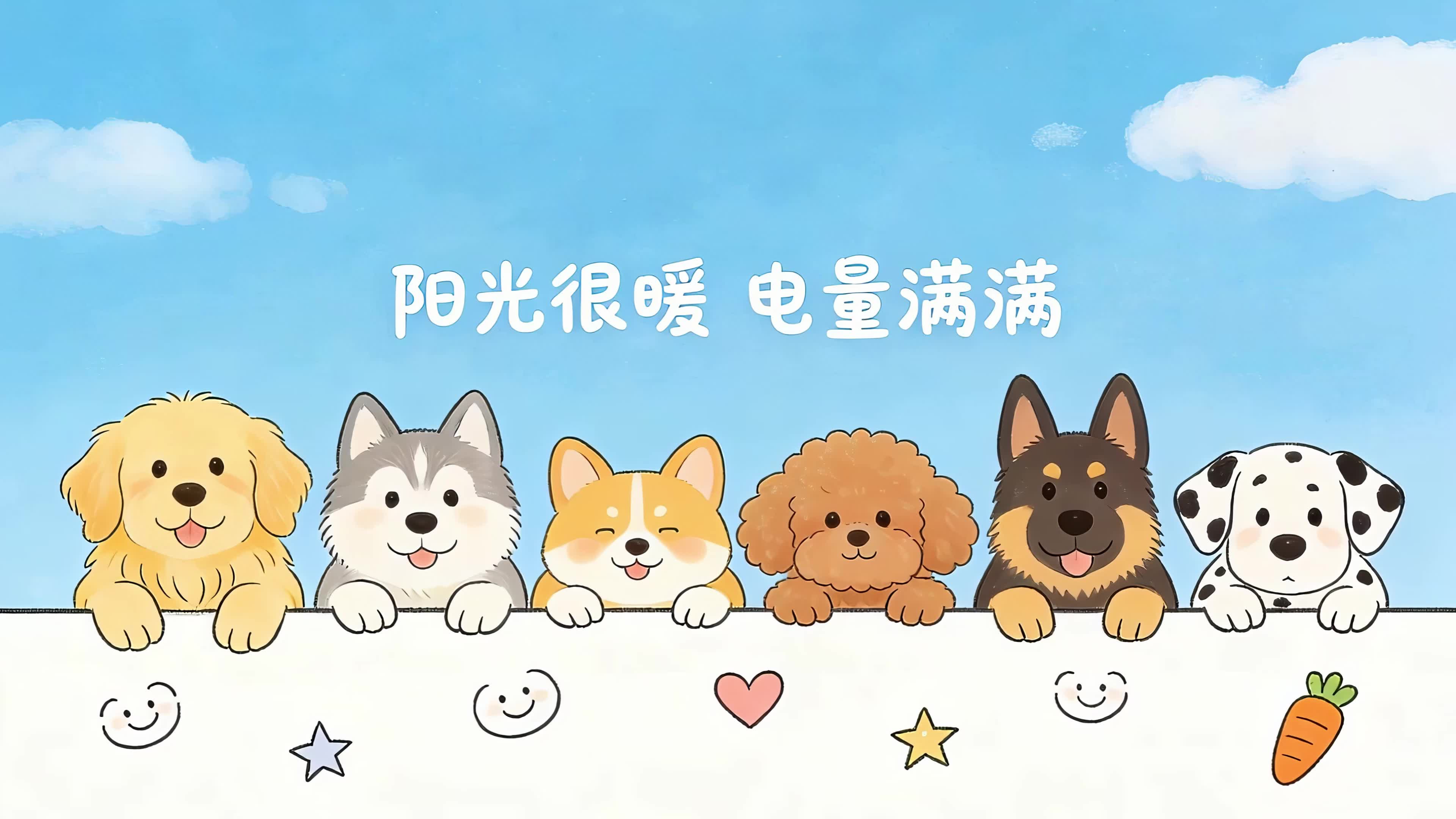 蓝天下的狗狗们