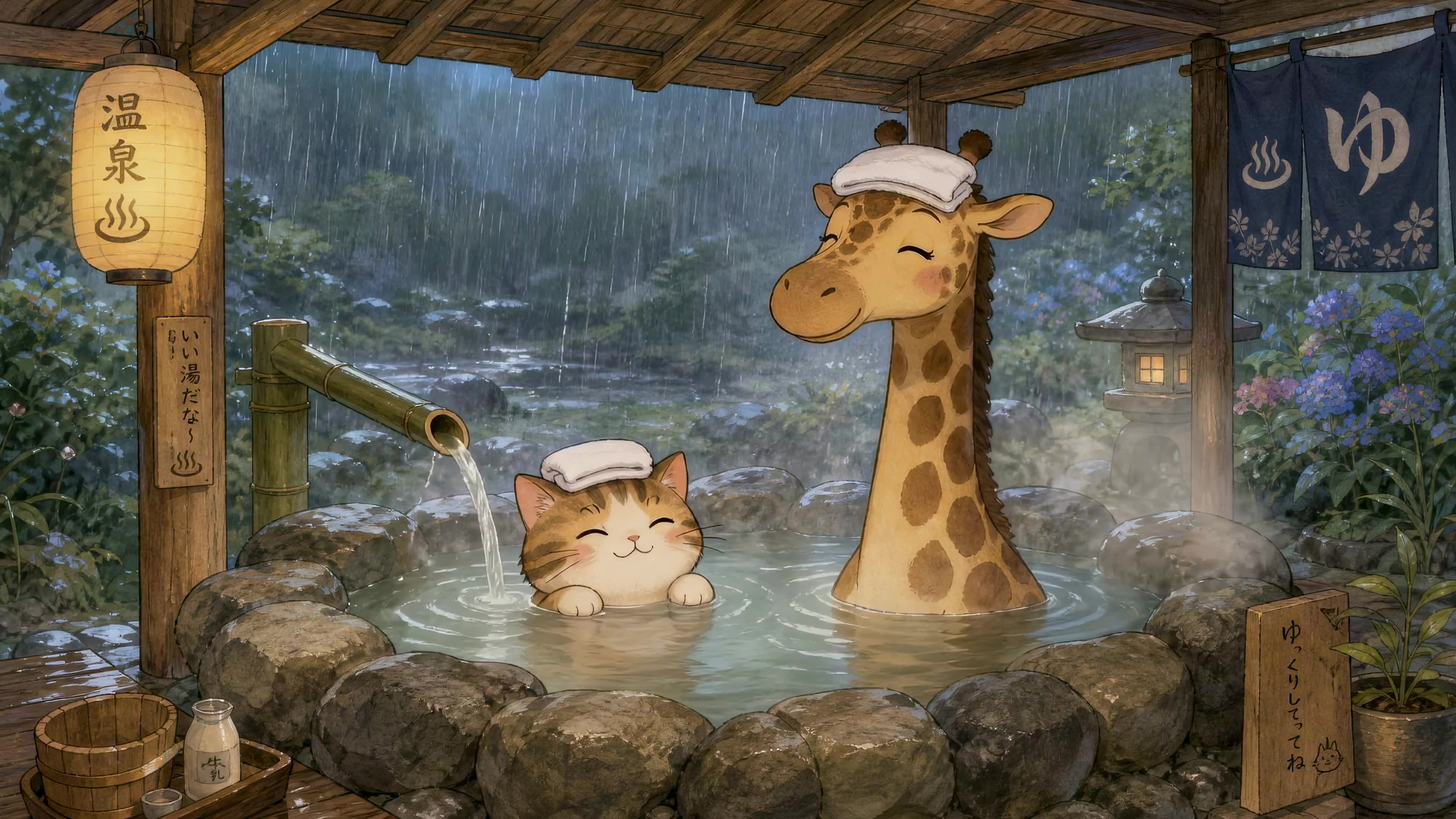 雨天温泉