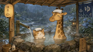 雨天温泉